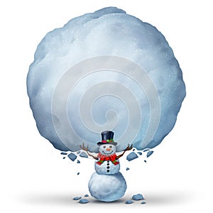 Snowman Holding Snow Sign