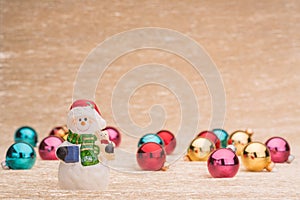 Snowman with ÃÂ¡hristmas balls photo