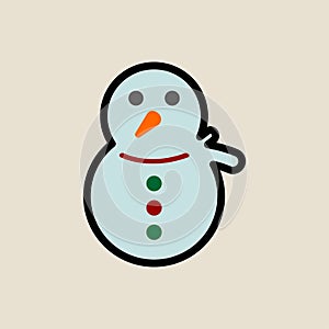 Snowman icon simple flat style Christmas symbol