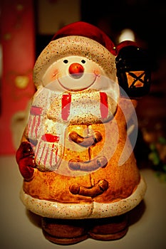 Snowman with lantern
