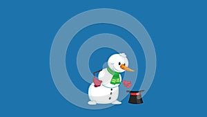 Snowman loop cartoon animation