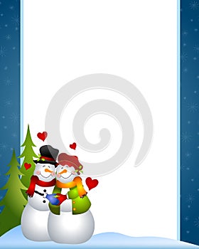 Snowman Love Border