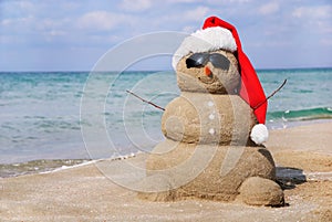 Snowman made out of sand