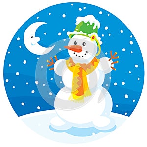 Snowman and Moon