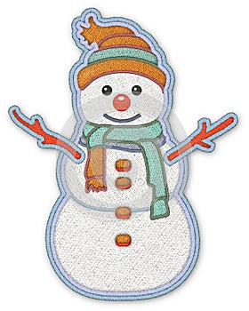 Snowman patchwork element clipart