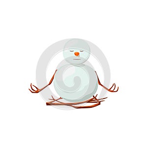 Snowman. Precious frosty, gracious , enlightened, friendly, squint, , yoga photo