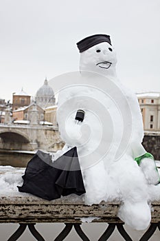Snowman in Rome.