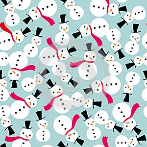 Snowman Scarf Seamless Background Pattern