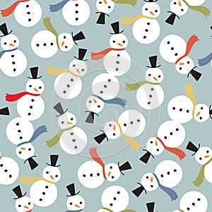Snowman Scarf Seamless Background Pattern