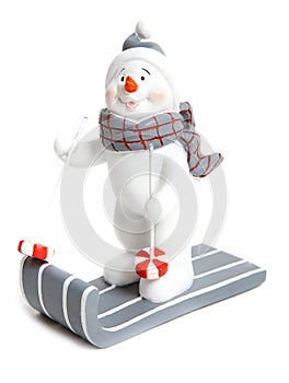 Snowman on a sleigh