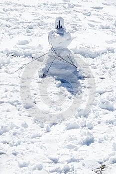 Snowman on the snow photo