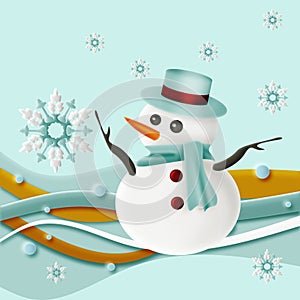 Snowman and snowflakes with Swirl