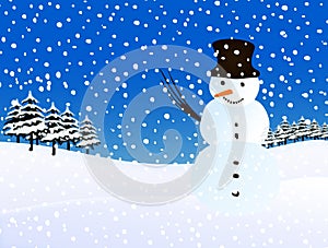 Sněhulák sněží. ilustrace 