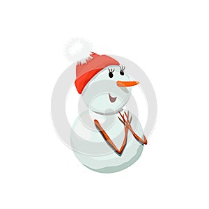 Snowman. Snowwoman. Precious frosty, gracious , shy, friendly, squint,