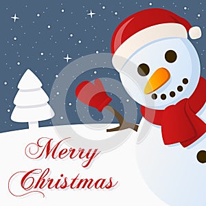 Snowman Snowy Merry Christmas Card