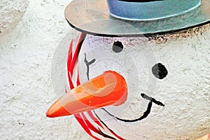 Snowman statue carrot nose