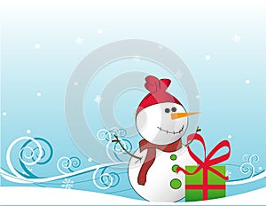 Snowman vector photo