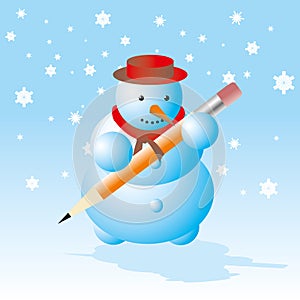 Snowman - winter break card