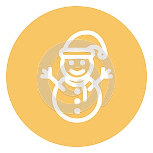 Snowman, winter, Christmas, iceman Isolated Vector icon which can easily modify or edit