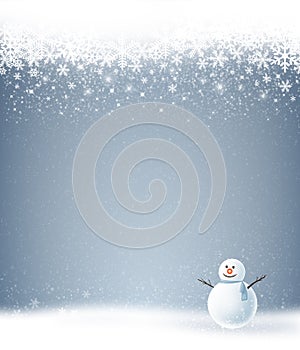 Snowman with the winter holiday season