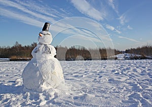 Snowman in a winter landscape