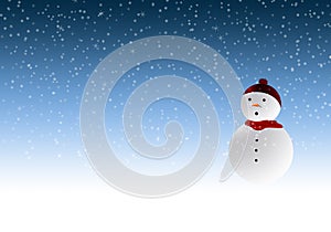 Snowman in winterscene