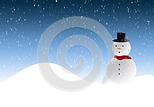 Snowman in winterscene