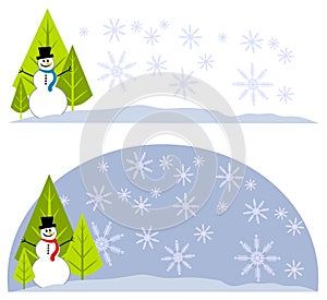 Snowman Xmas Tree Logos Labels