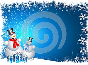 Snowmen with christmas gifts photo