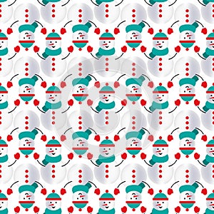 Snowmen Colorful Scarf Seamless Background Pattern