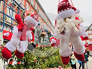 Snowmen decorative dolls in Plaza Mayor.