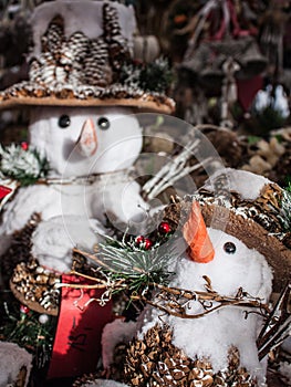 Snowmen at Munich Christmas Market photo