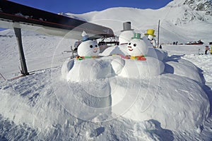 Snowmen at Skalnate pleso at Vysoke Tatry