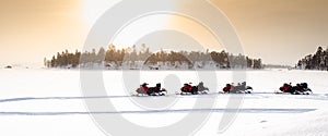 Snowmobile adventure in Finnish Lapland.