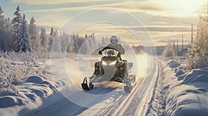 Snowmobile Adventure In Norwegian Nature: 8k Resolution Photojournalism Workshop