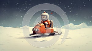 Snowmobile Inspired By Oliver Jeffers\' Style