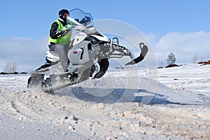 Snowmobile jumping