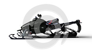Snowmobile, motor sled vehicle, snow jet ski isolated on white background, side view, 3D render