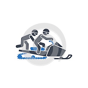 Snowmobile racing icon