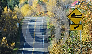 Snowmobile road sign