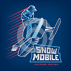 Snowmobile. Sport emblem photo