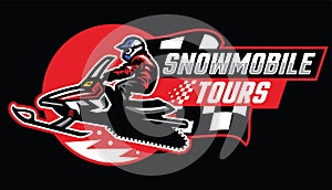 Snowmobile tour badge design photo