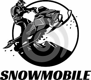 Snowmobile trails logo design vector