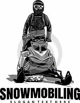 snowmobile trails logo design vector