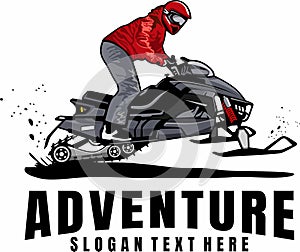 snowmobile trails logo design vector art