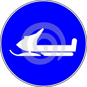 Snowmobiles allowed blue sign