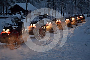 snowmobiles heating up for an excursion