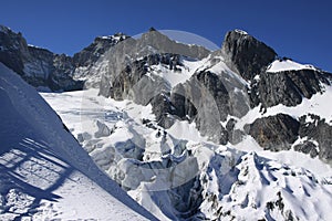 Snowmountain snow mountain under blue sky