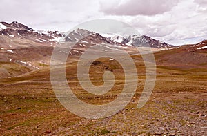 Snowpeaks on High Mountain Pass