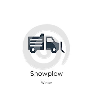 Snowplow icon vector. Trendy flat snowplow icon from winter collection isolated on white background. Vector illustration can be